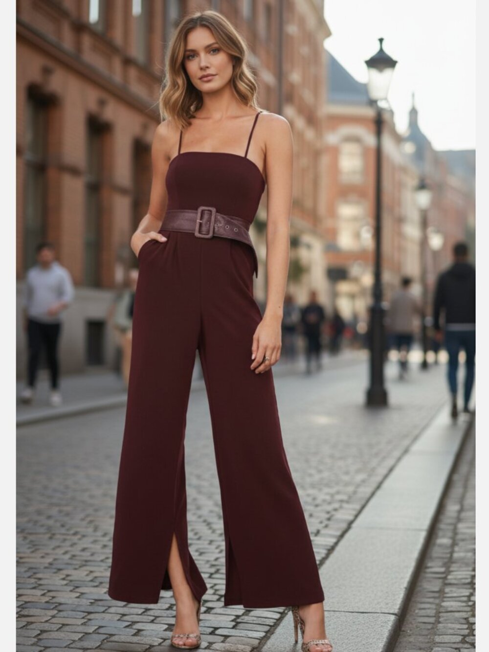 NWT Express Negin Mirsalehi Belted Wide Leg Jumpsuit